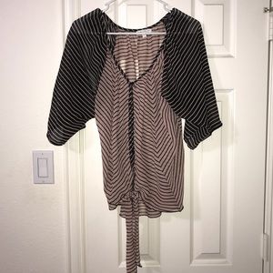 Pink and black blouse